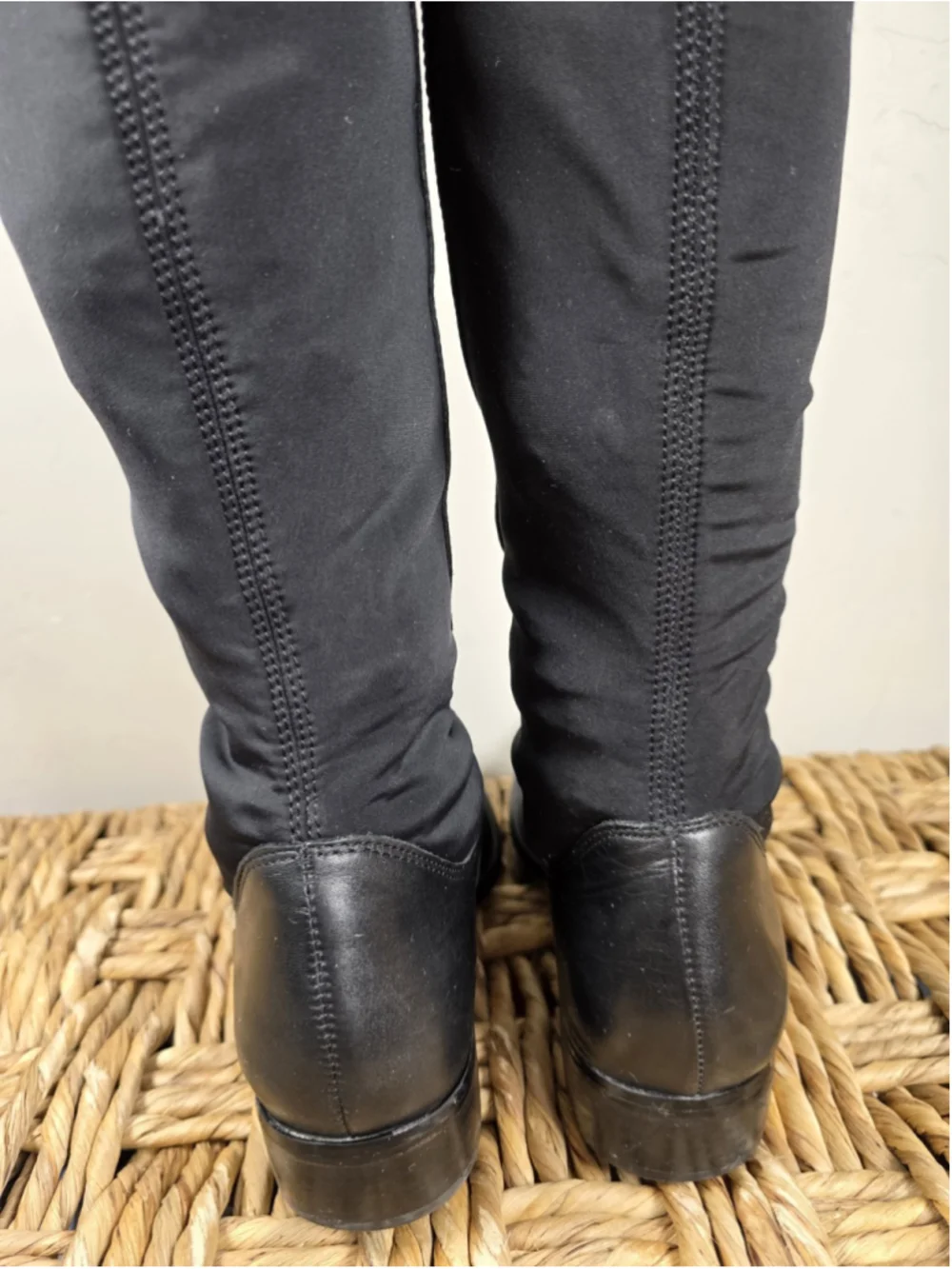 Corso Como Black Leather Over The Knee Boots Stretch Back Womens Size 7 M City